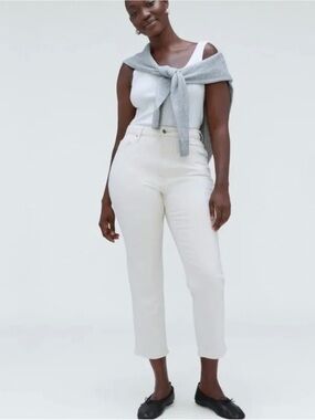 Everlane The Curvy Cheeky Crop Plus Size White Jeans Size 32